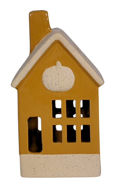 DOMEK CERAMICZNY MIODOWY LED 9,5X6,5X18CM