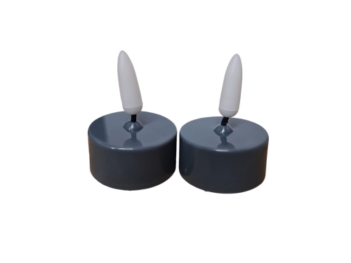 ŚWIECZKI TEALIGHT  LED 2SZT SZARE 4