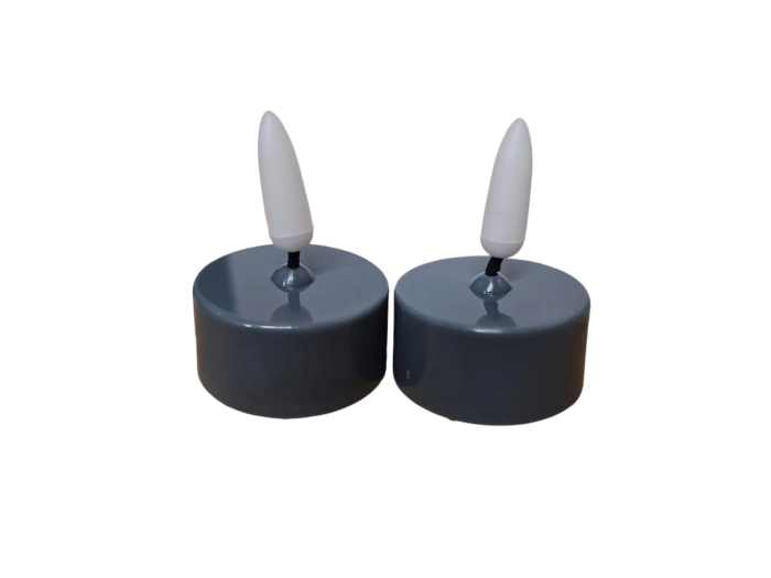 ŚWIECZKI TEALIGHT  LED 2SZT SZARE 4