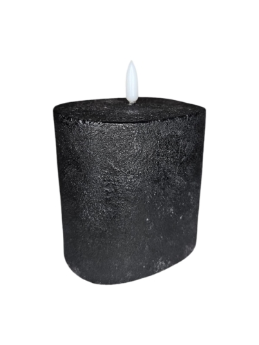 ŚWIECA LED RUSTYKALNA CZARNA 10X7,5X10CM LD