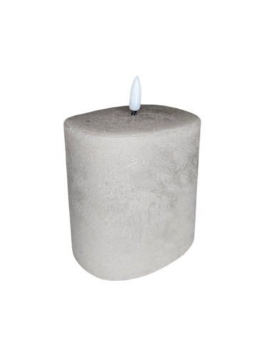 ŚWIECA LED RUSTYKALNA SZARA 10X7,5X10CM LD