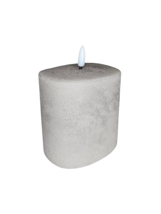 ŚWIECA LED RUSTYKALNA SZARA 10X7,5X10CM LD