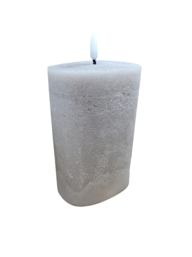 ŚWIECA LED RUSTYKALNA SZARA 10X7,5X15CM LD