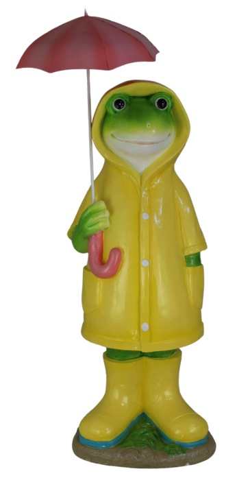 FIGURKA CERAMICZNA ŻABA W PŁASZCZU MAXI 26X20X76CM