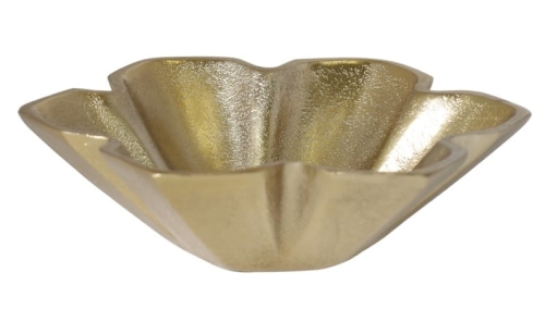 PÓŁMISEK METALOWY KWIATEK ZŁOTY 20X18X5,5CM