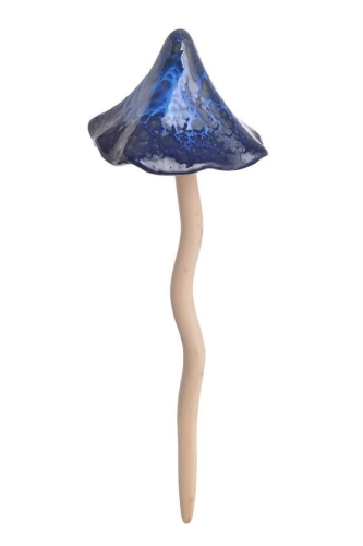 GRZYB CERAMICZNY NIEBIESKI Z RUCHOMYM KAPELUSZEM 37,5CM