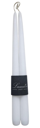 ŚWIECA STOŻKOWA VELVET BIAŁA 2szt. 30CM