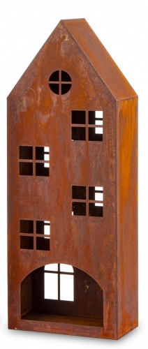 ŚWIECZNIK LAMPION METAL DOMEK 48,5x18x10 CM