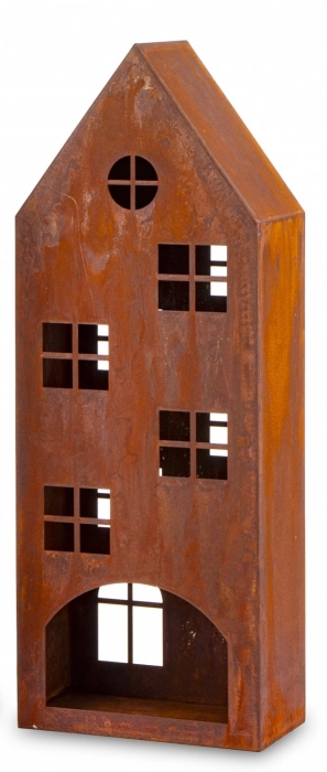 ŚWIECZNIK LAMPION METAL DOMEK 48,5x18x10 CM
