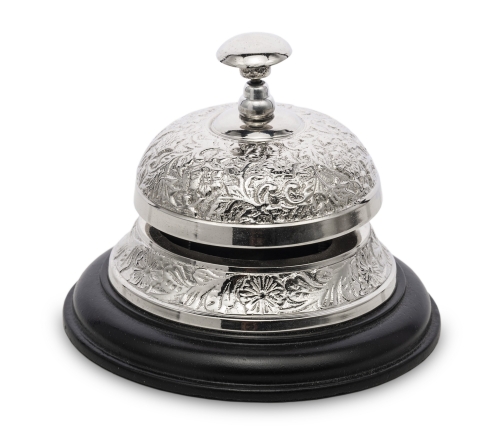DZWONEK RECEPCYJNY 10x13x13 CM DREWNO METAL