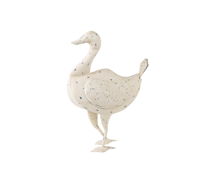 FIGURKA KACZKA METALOWA NA PODSTAWIE CASA CREME