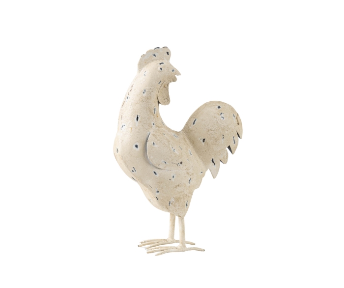 FIGURKA KOGUT METALOWY NA PODSTAWIE CASA CREME