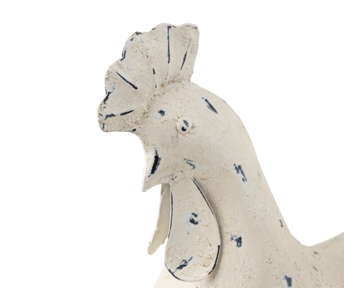 FIGURKA KURA METALOWA NA PODSTAWIE CASA CREME