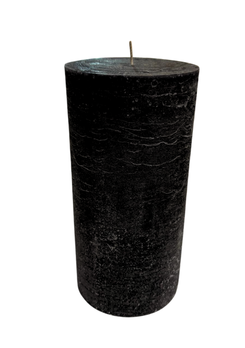 ŚWIECA PIEŃKOWA WALCOWA 10x20 CM CZARNA