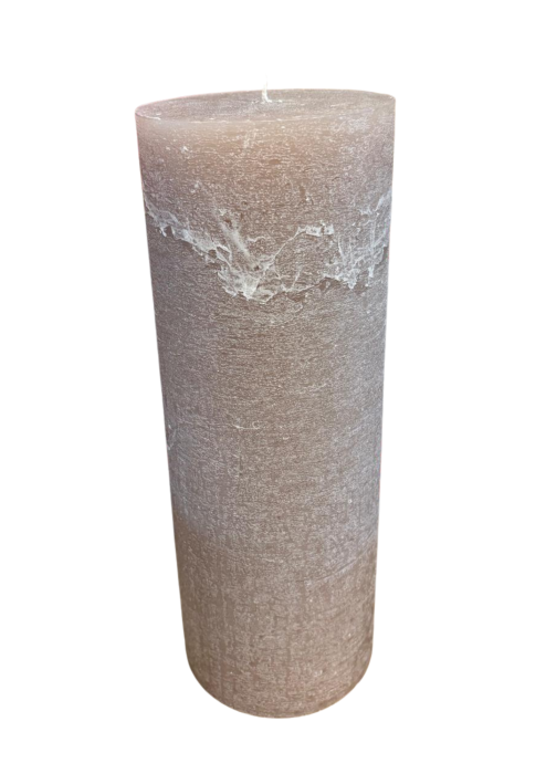 ŚWIECA PIEŃKOWA WALCOWA 10x27 CM  BEŻOWA