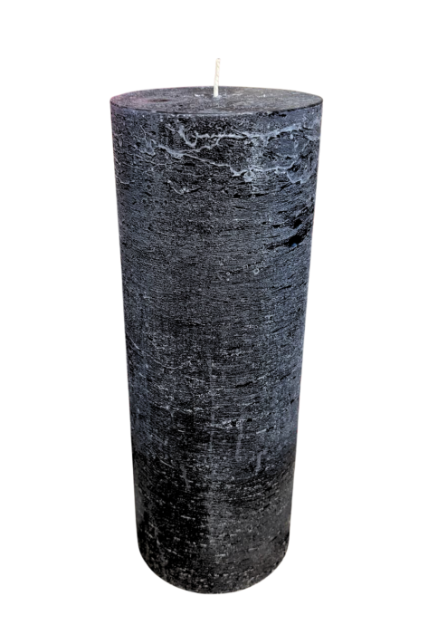 ŚWIECA PIEŃKOWA WALCOWA 10x27 CM CZARNA