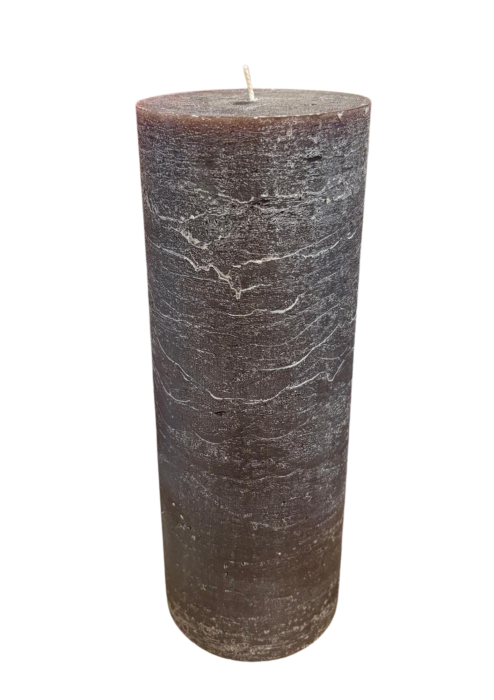ŚWIECA PIEŃKOWA WALCOWA 10x27 CM BRĄZOWA