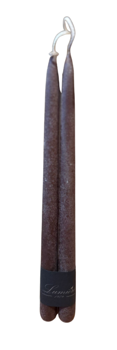 ŚWIECA STOŻKOWA BRĄZOWA 2 SZT. 30 CM VELVET