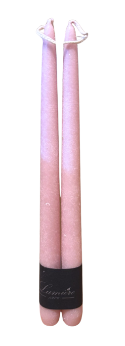ŚWIECA STOŻKOWA RÓŻOWA 2 SZT. 30 CM VELVET