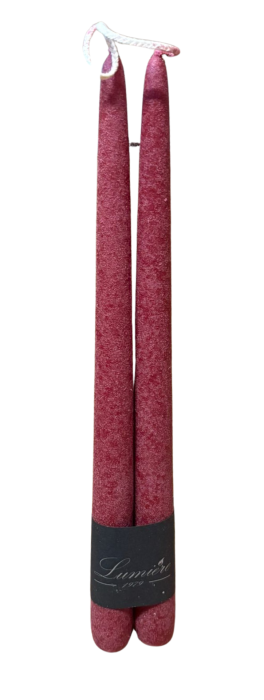 ŚWIECA STOŻKOWA BORDOWA 2 SZT. 30 CM VELVET