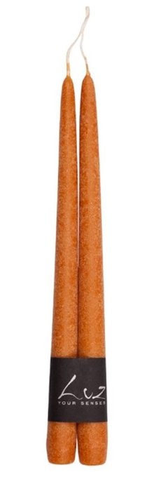 ŚWIECA STOŻKOWA POMARAŃCZOWA 2 SZT. 30 CM VELVET