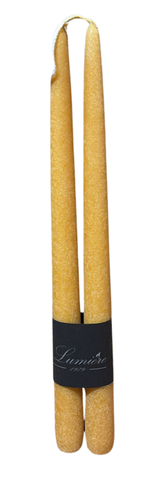 ŚWIECA STOŻKOWA ŻÓŁTA 2 SZT. 30 CM VELVET