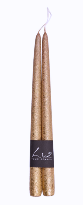 ŚWIECA STOŻKOWA SZAMPAŃSKI 2 SZT. 30 CM METALIC